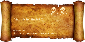 Pál Radamesz névjegykártya